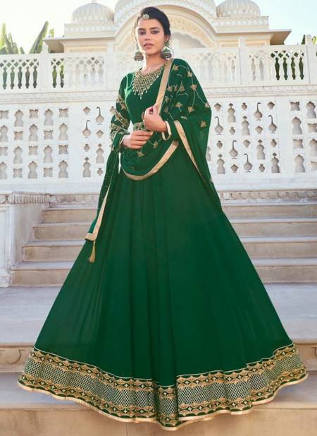 Green Colour New Designer Wedding Wear Readymade Heavy Suit Collection 593